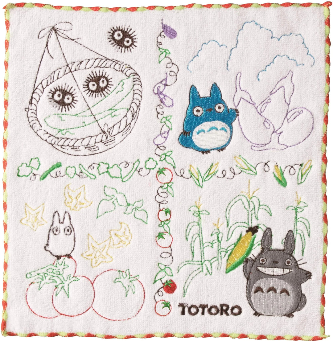 Marushin Hand Towel Ghibli Totoro 25X25Cm Vegetables Embroidery Japan