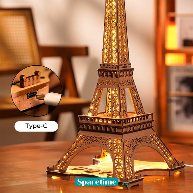 Rolife Night of the Eiffel Tower 3D Wooden Puzzle TGL01