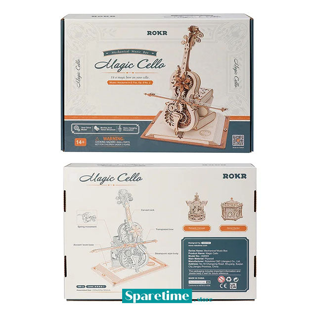 ROKR Magic Cello Mechanical Music Box 3D Wooden Puzzle AMK63