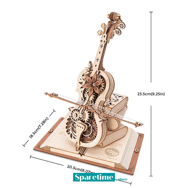 ROKR Magic Cello Mechanical Music Box 3D Wooden Puzzle AMK63