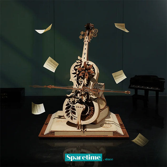 ROKR Magic Cello Mechanical Music Box 3D Wooden Puzzle AMK63