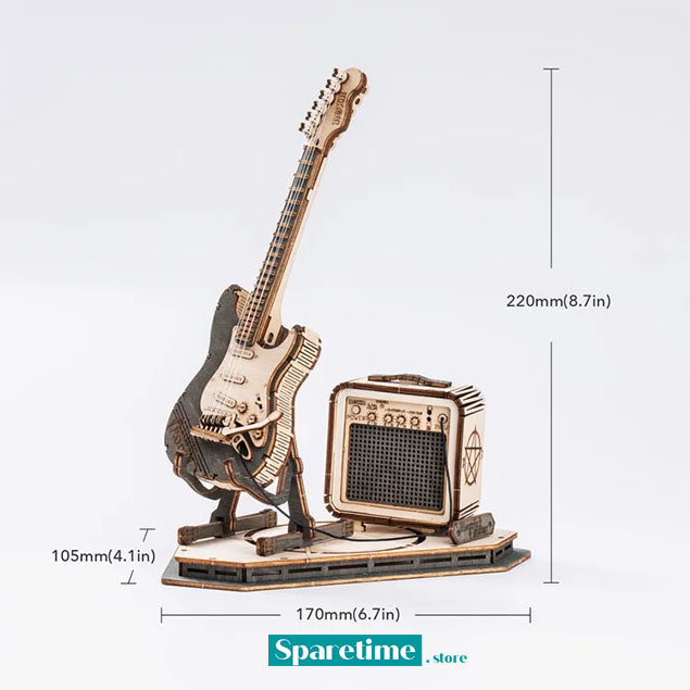 ROKR Electric Guitar Model 3D Wooden Puzzle
