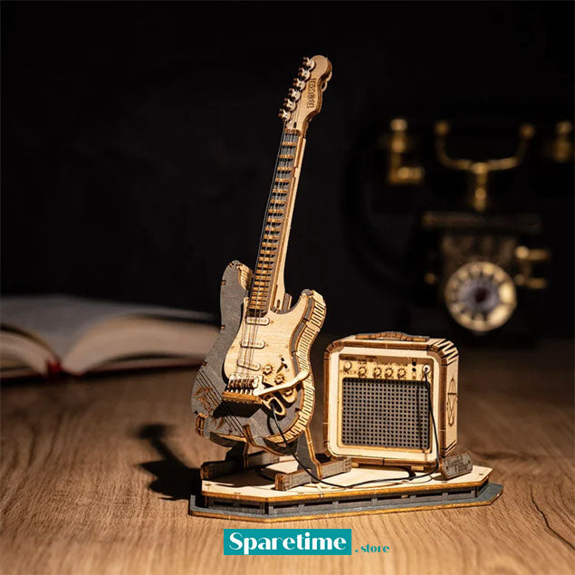 ROKR Electric Guitar Model 3D Wooden Puzzle