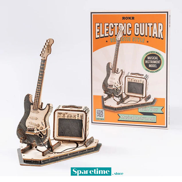 ROKR Electric Guitar Model 3D Wooden Puzzle