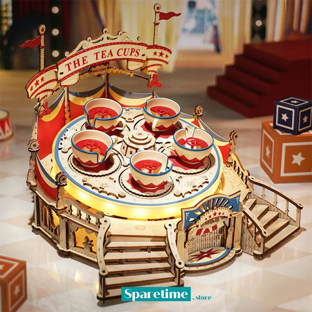 ROKR Tilt-A-Whirl DIY Music Box 3D Wooden Puzzle