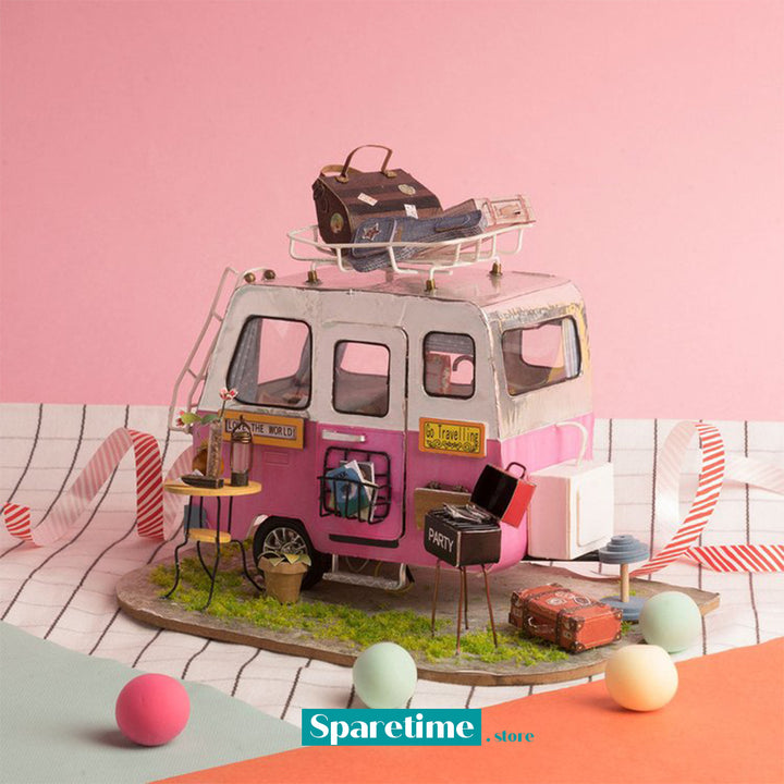 Happy Camper DIY Miniature Camping Car Dollhouse Kit 1:20 DGM04