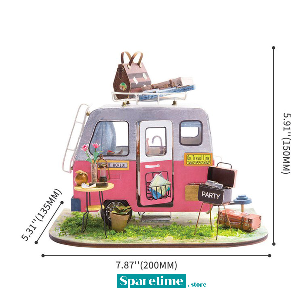 Happy Camper DIY Miniature Camping Car Dollhouse Kit 1:20 DGM04