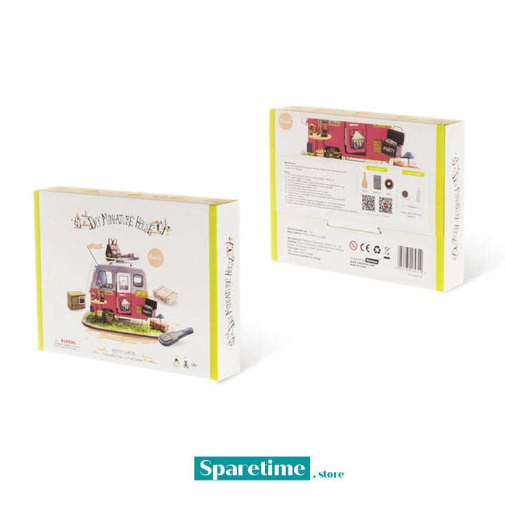 Happy Camper DIY Miniature Camping Car Dollhouse Kit 1:20 DGM04