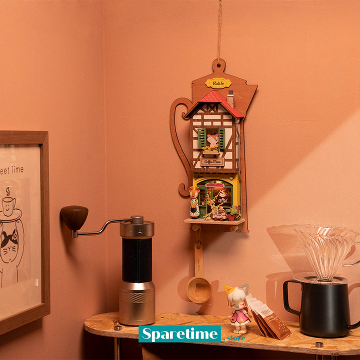 Rolife Lazy Coffee House DIY Wall Hanging Miniature House Kit DS020