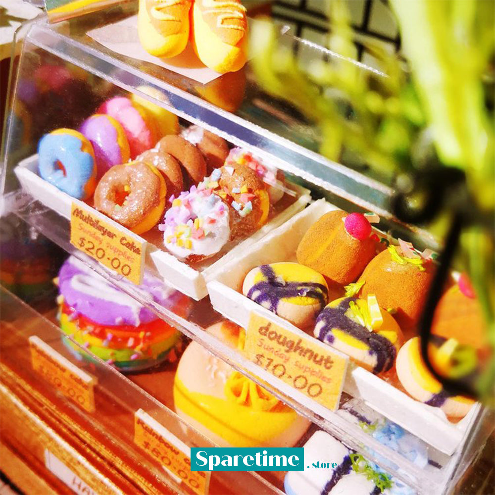 Rolife Dessert Shop Sweets Station Miniature Dollhouse DGM06