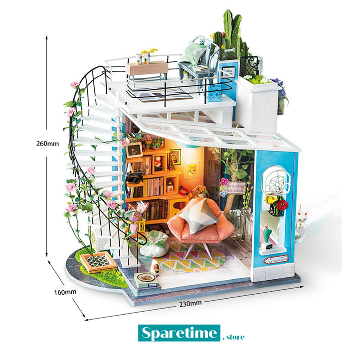 Rolife Dora's Loft DIY Miniature Dollhouse Kit DG12