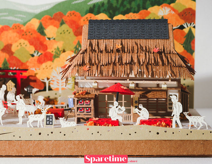 Autumn Maple & Deer in Nara