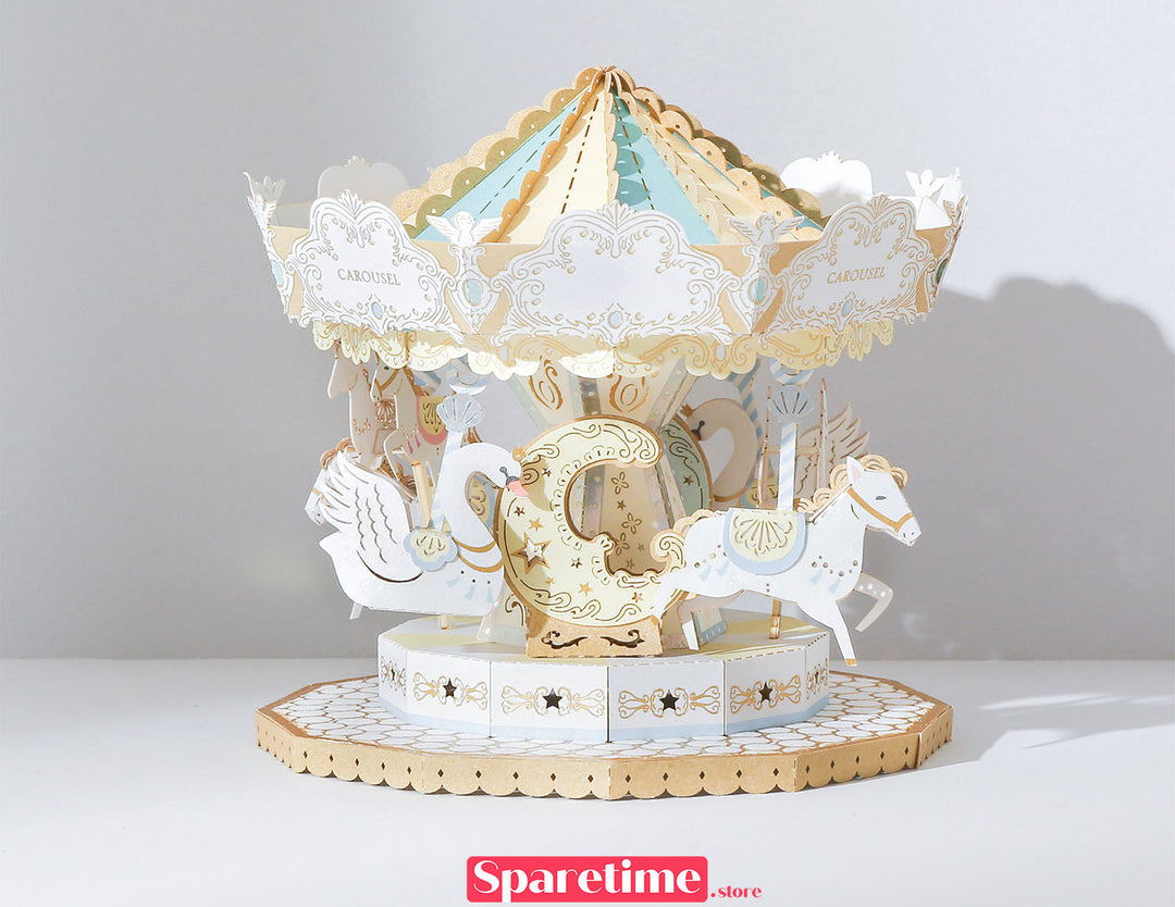 Good Times landscape / Carousel swan 3d paper craft diy