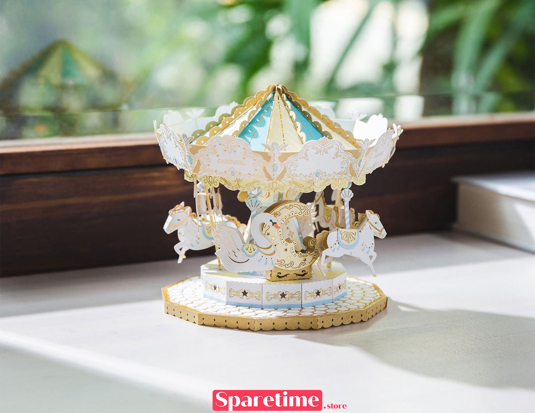 Good Times landscape / Carousel swan 3d paper craft diy