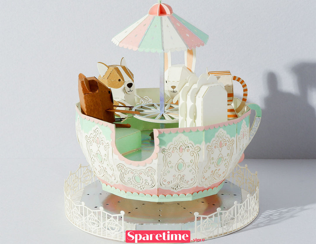 Good Times landscape / Teacups 3d paper craft diy