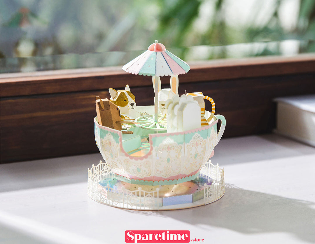 Good Times landscape / Teacups 3d paper craft diy
