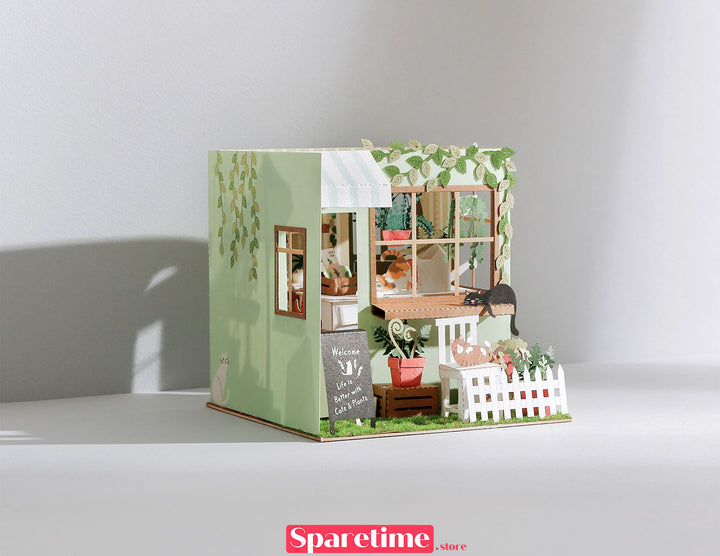 Memorial Day Landscapes / Cat with plant house jeancard 3d paper craft puzzle diy