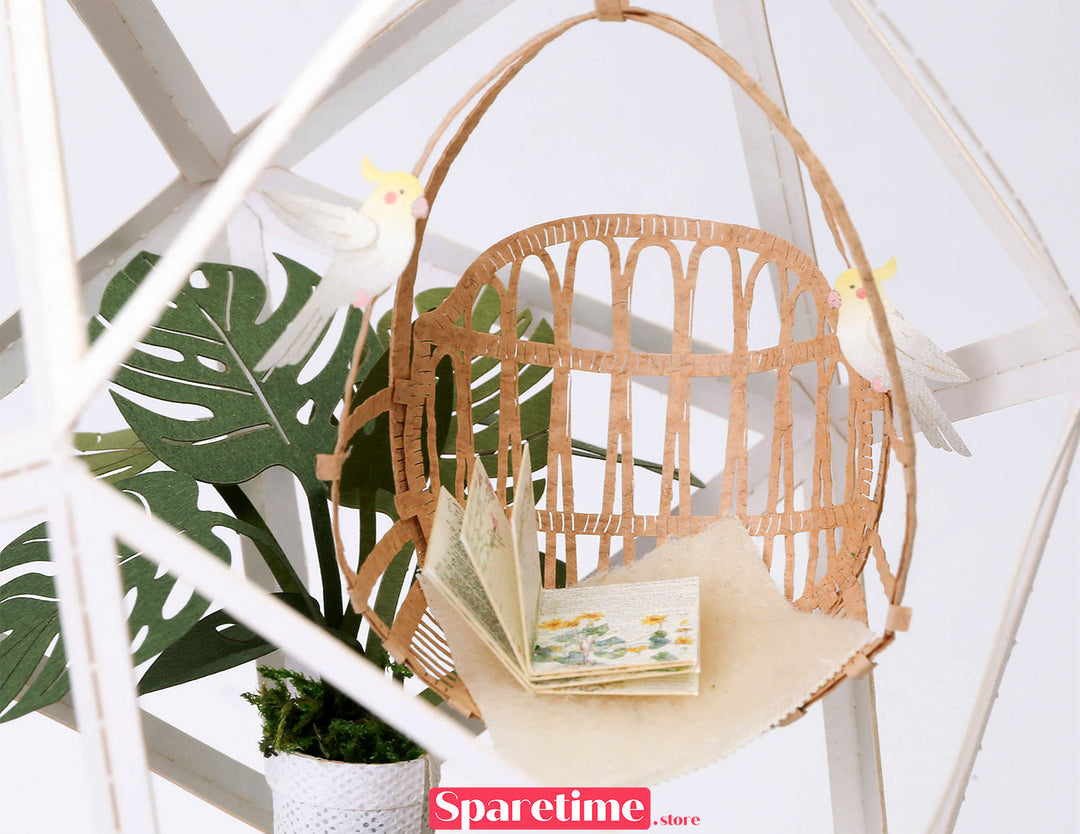 Paper Ornament DIY Kit / Ceriman, Swing Chair &Parrots jeancard 3d paper craft puzzle diy