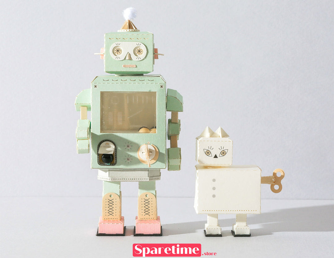 Robot DIY Kit / Robot&Cat jeancard 3d paper craft puzzle diy