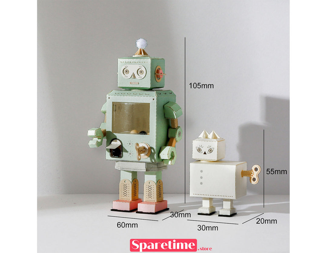 Robot DIY Kit / Robot&Cat jeancard 3d paper craft puzzle diy