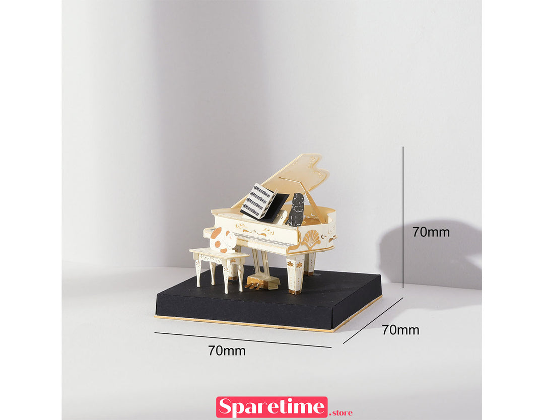 Vintage DIY Kit / Piano jeancard 3d paper craft puzzle diy