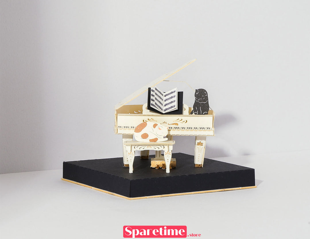 Vintage DIY Kit / Piano jeancard 3d paper craft puzzle diy