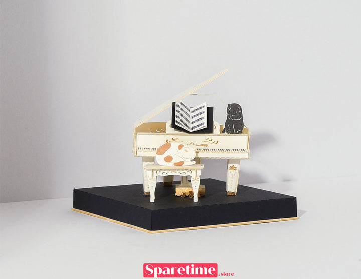 Vintage DIY Kit / Piano jeancard 3d paper craft puzzle diy