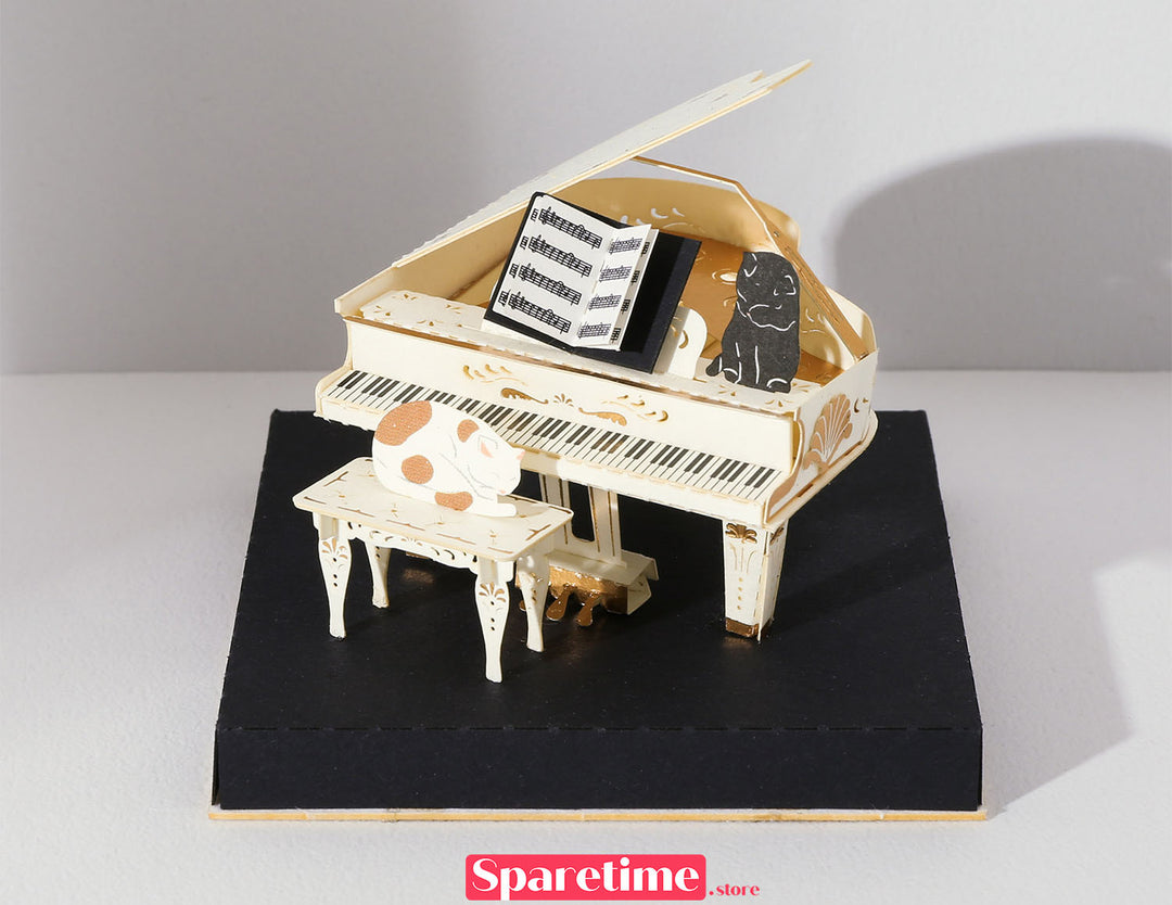 Vintage DIY Kit / Piano jeancard 3d paper craft puzzle diy