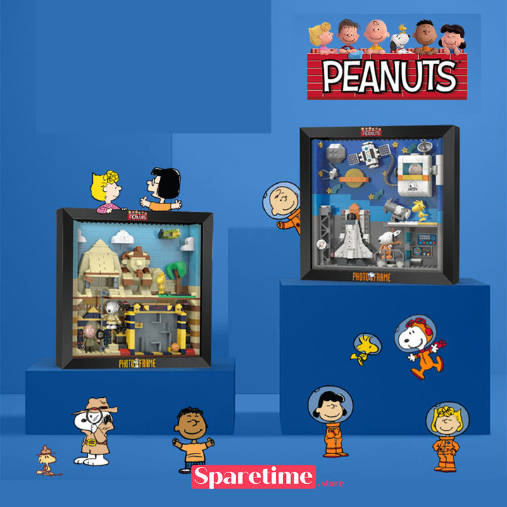 Peanuts Snoopy Space Traveler Anniversary Photo Frame Building Block linoos