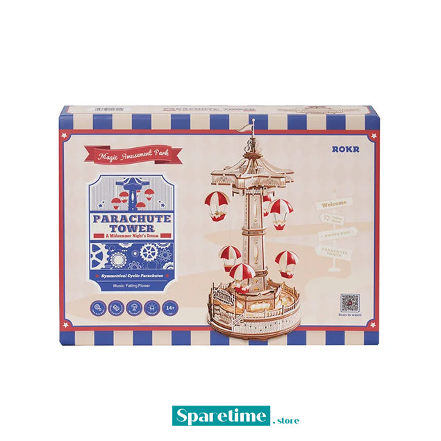 ROKR Parachute Tower DIY Music Box 3D Wooden Puzzle EA01