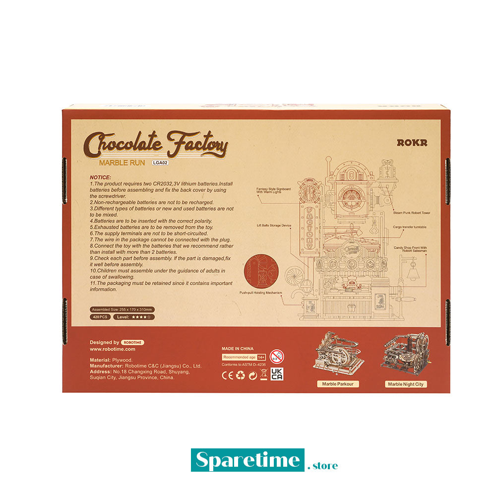 ROKR Chocolate Factory Marble Run 3D Wooden Puzzle LGA02