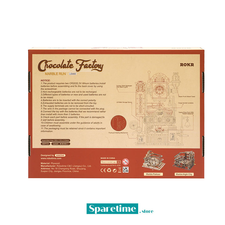 ROKR Chocolate Factory Marble Run 3D Wooden Puzzle LGA02