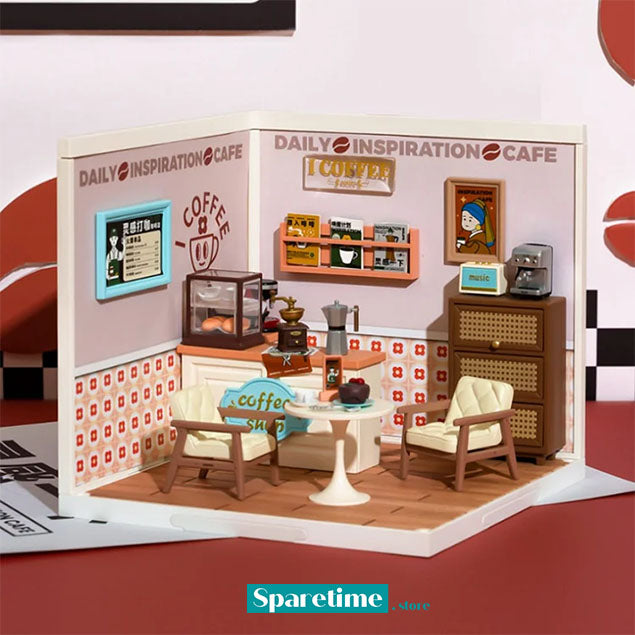 Rolife Super Creator DAILY INSPIRATION CAFE Plastic DIY Miniature House Kit