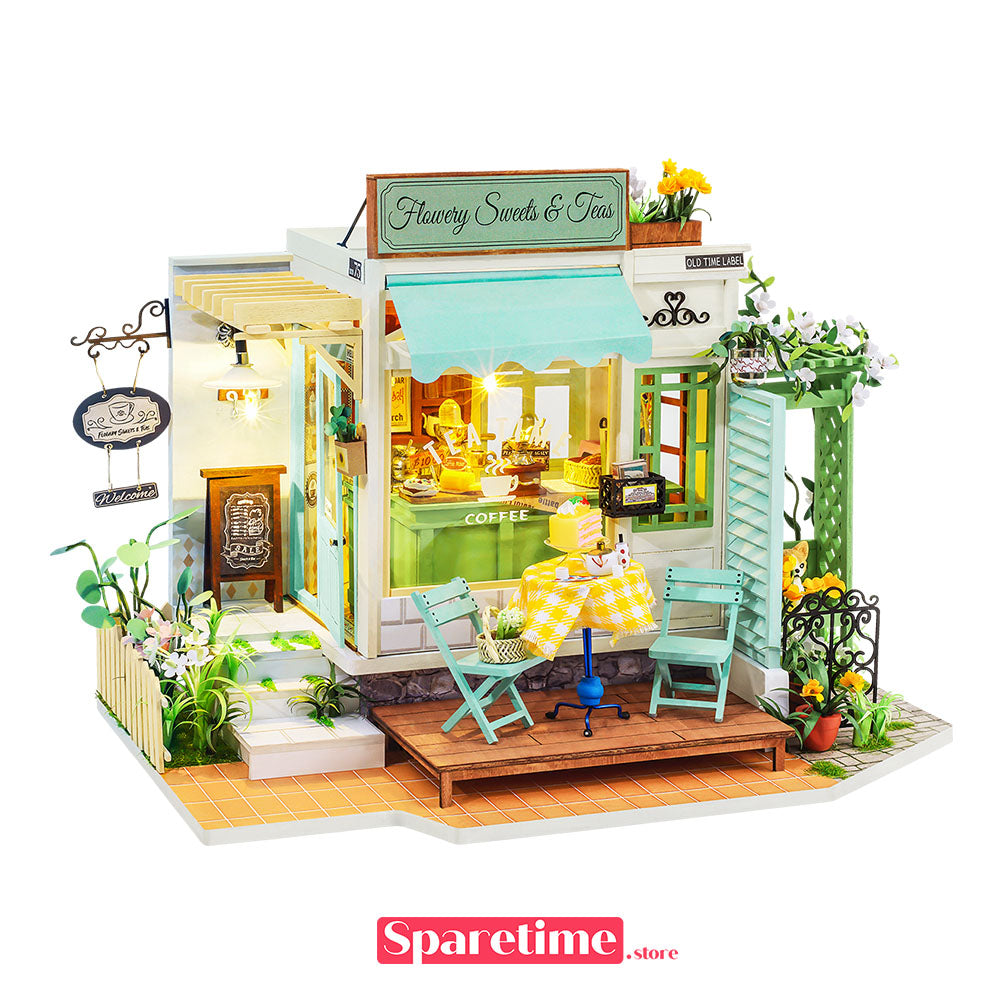 robotime Rolife Flowery Sweets & Teas Miniature Dollhouse kit