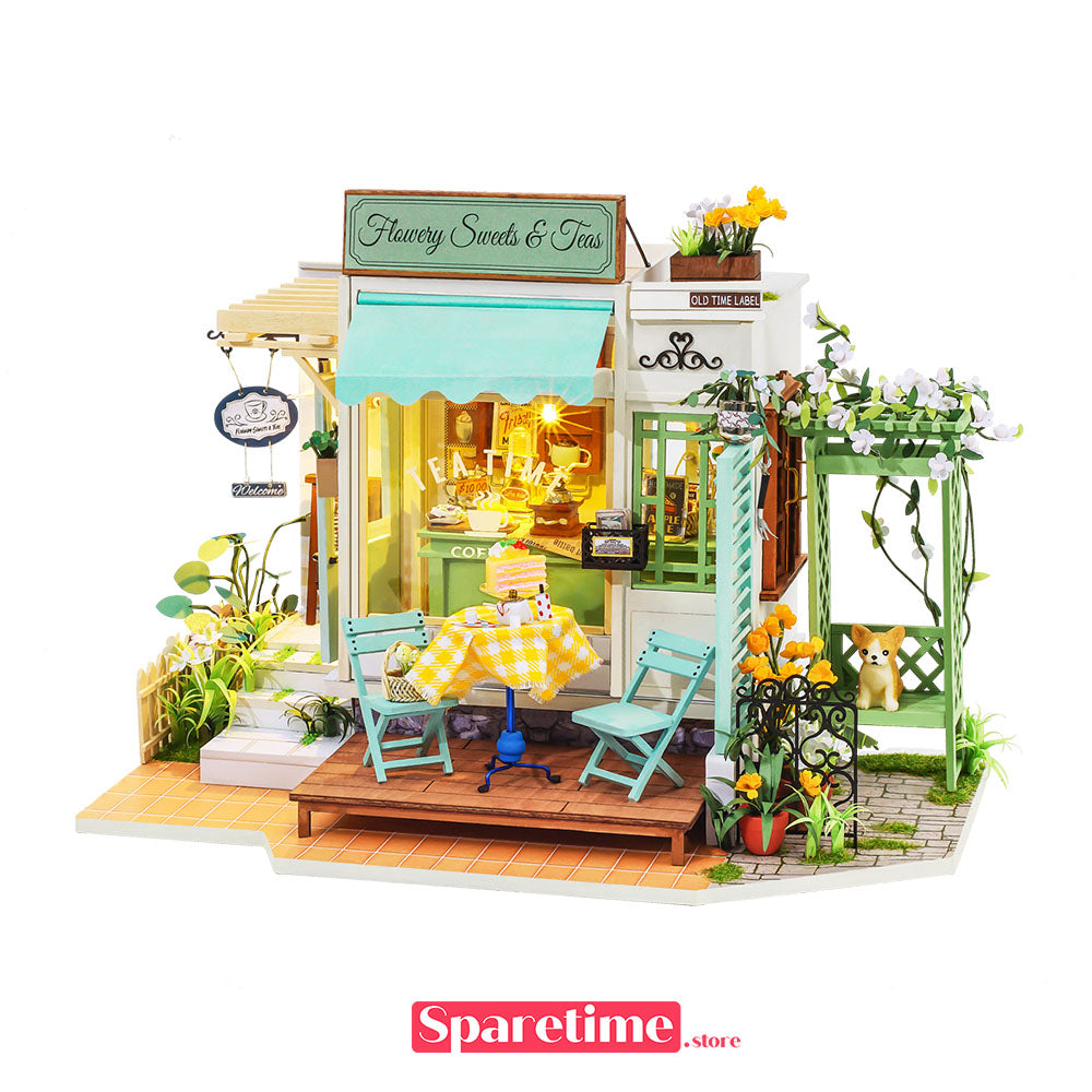 robotime Rolife Flowery Sweets & Teas Miniature Dollhouse kit