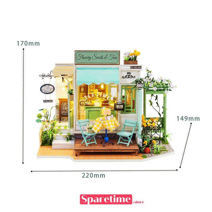 robotime Rolife Flowery Sweets & Teas Miniature Dollhouse kit