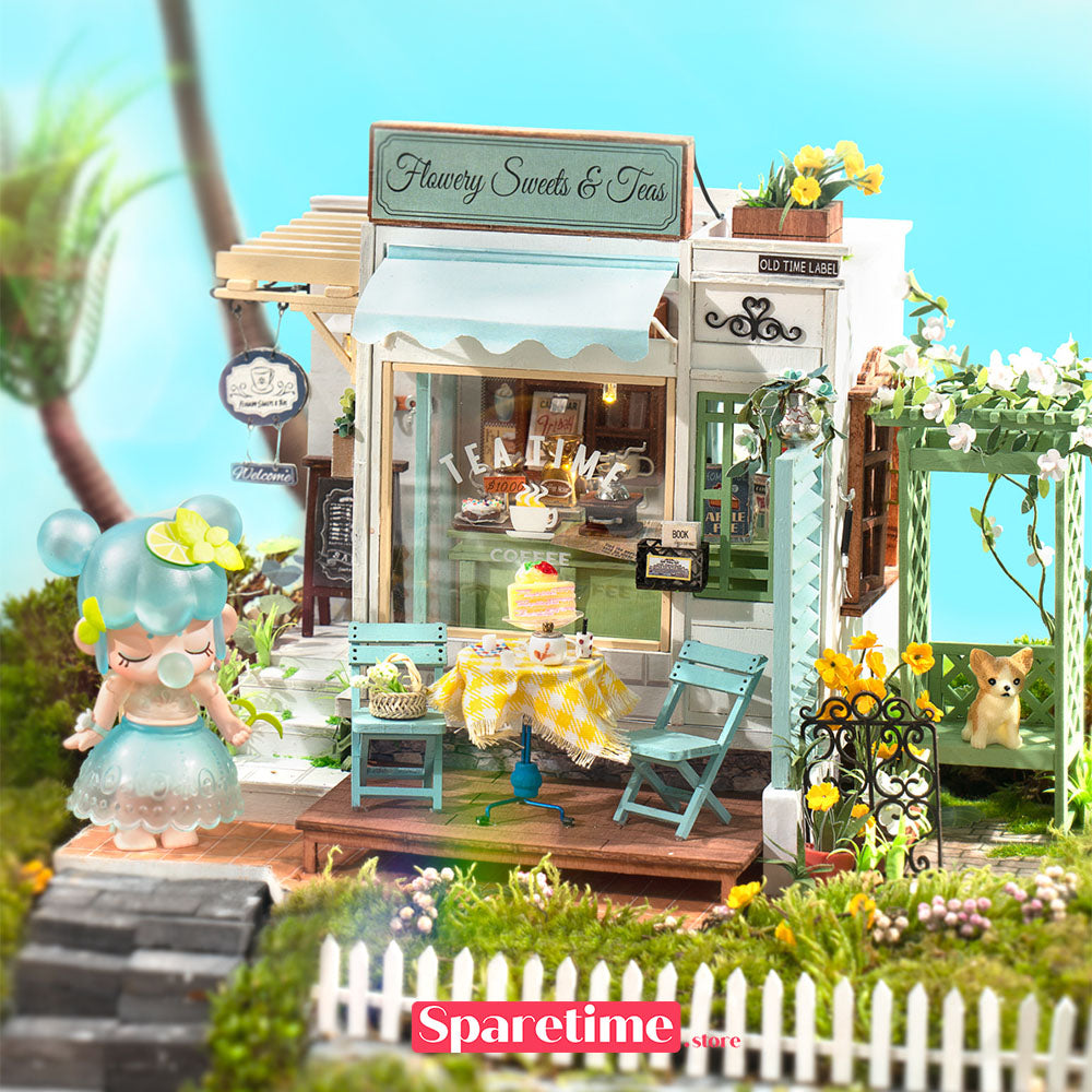 robotime Rolife Flowery Sweets & Teas Miniature Dollhouse kit