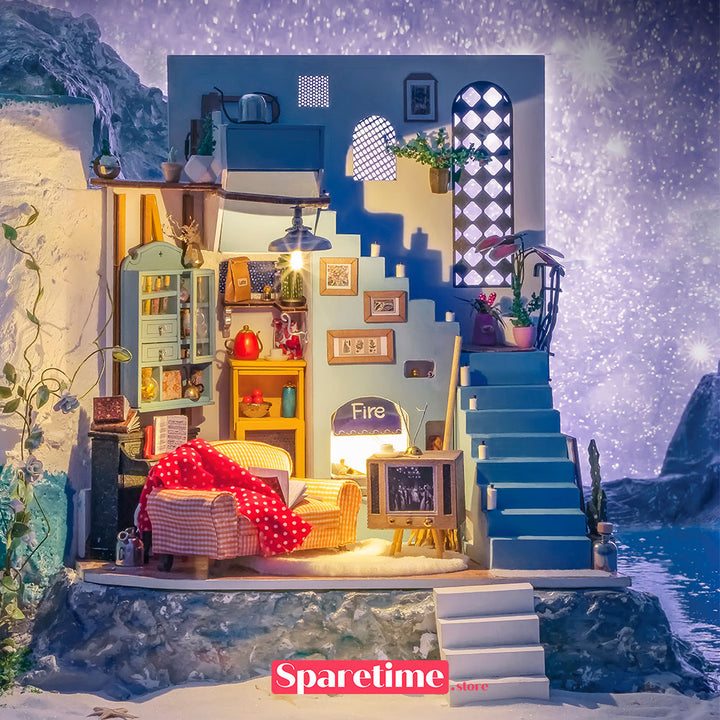 Rolife Joy’s Peninsula Living Room Miniature Dollhouse kit robotime