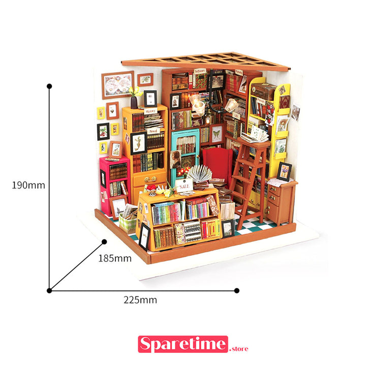 Rolife Sam's Study (Library) Miniature Dollhouse kit
