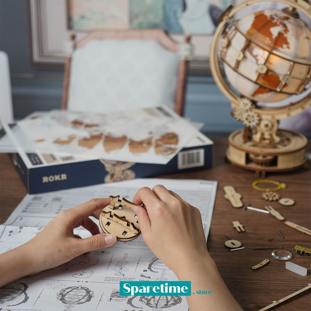 ROKR Luminous Globe 3D Wooden Puzzle ST003