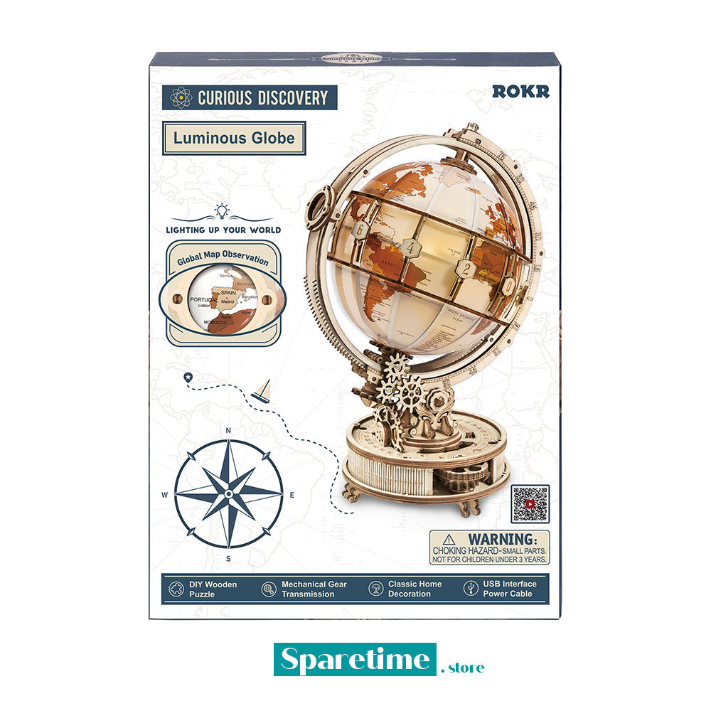 ROKR Luminous Globe 3D Wooden Puzzle ST003