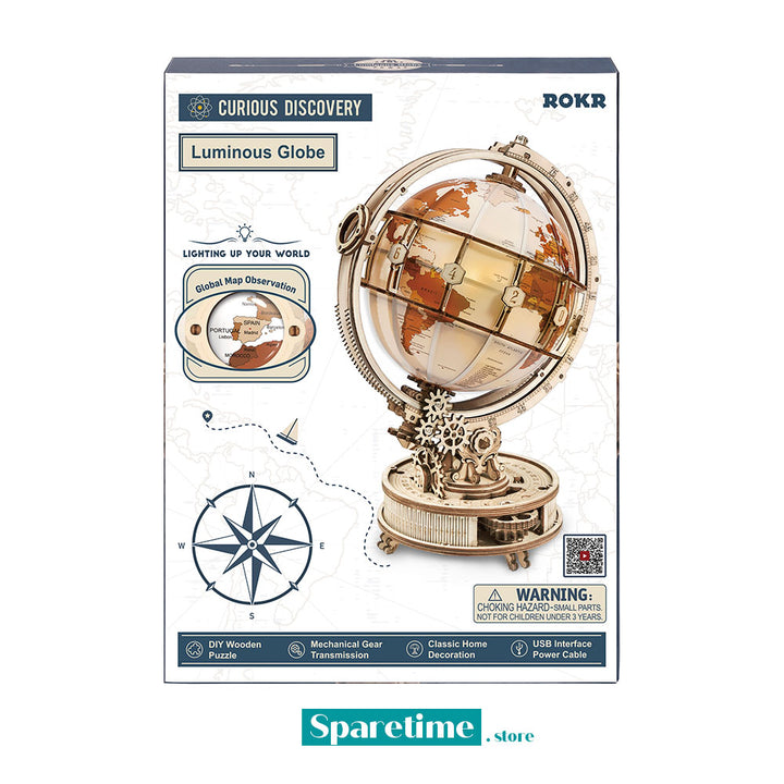 ROKR Luminous Globe 3D Wooden Puzzle ST003