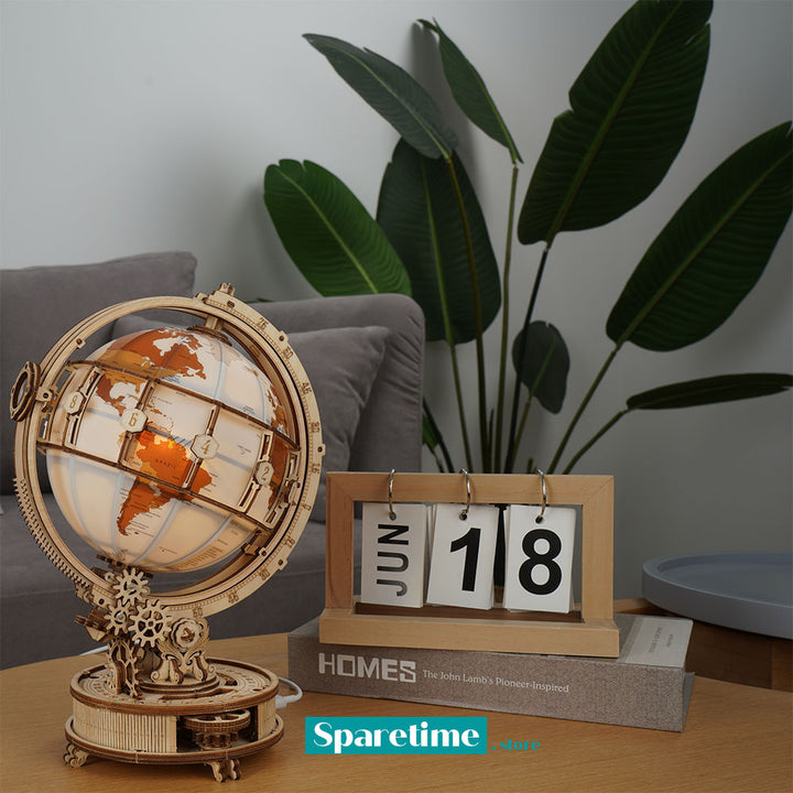 ROKR Luminous Globe 3D Wooden Puzzle ST003