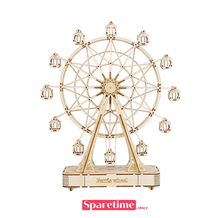 Robotime Rolife Ferris Wheel Wooden Music Box 3D Wooden Puzzle