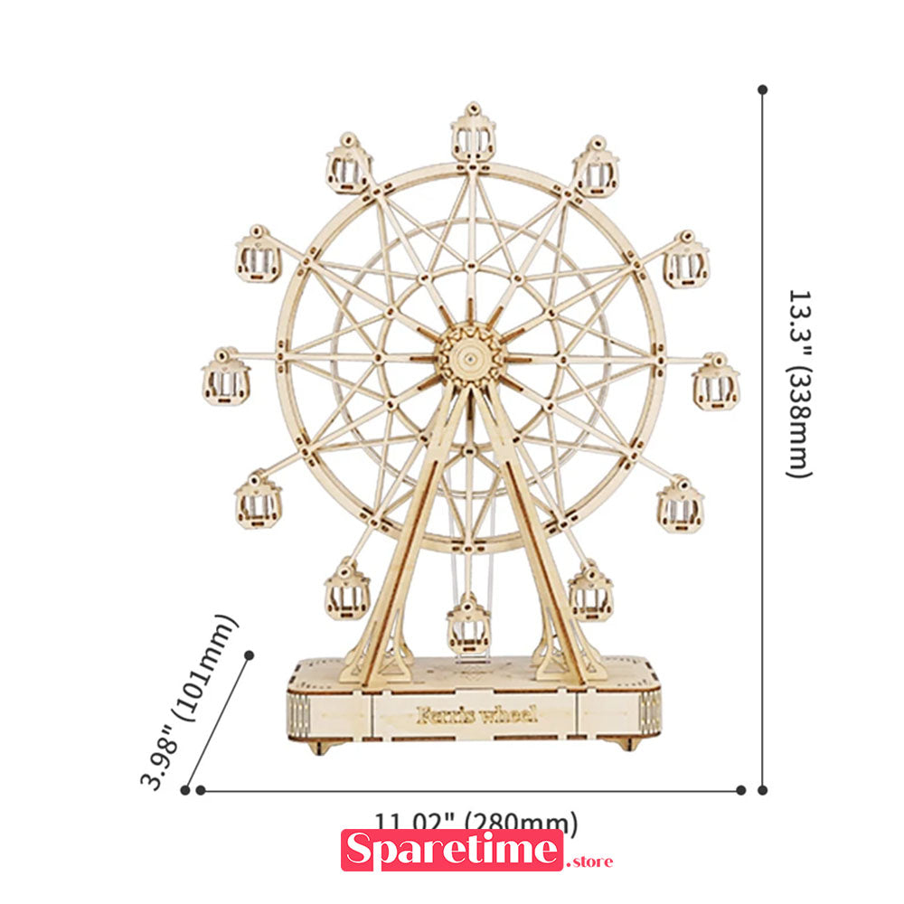 Rolife Ferris Wheel Wooden Music Box 3D Wooden Puzzle