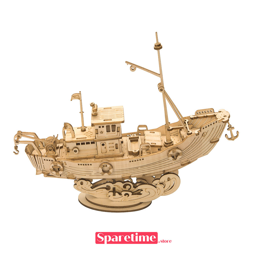 Robotime Rolife Fishing Ship 3D Wooden Puzzle