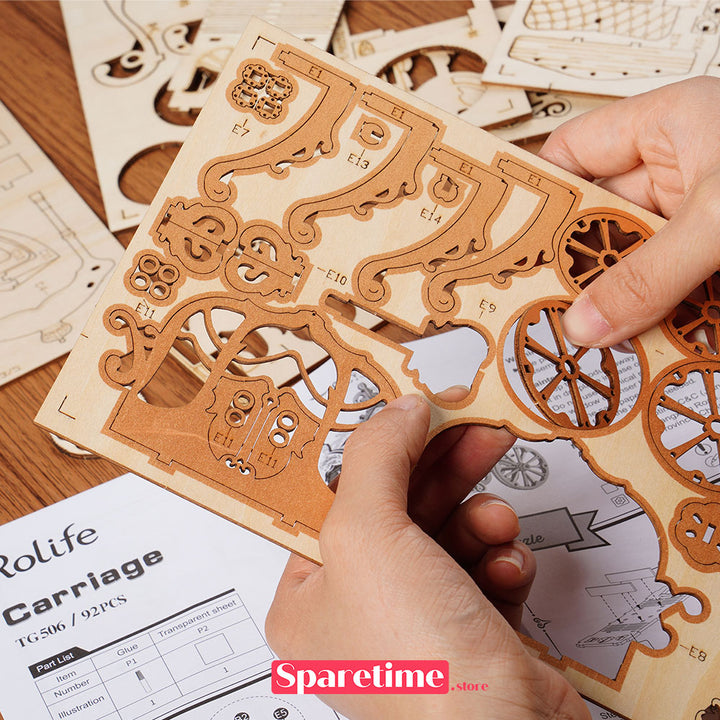robotime Rolife Classic Carriage 3D Wooden Puzzle
