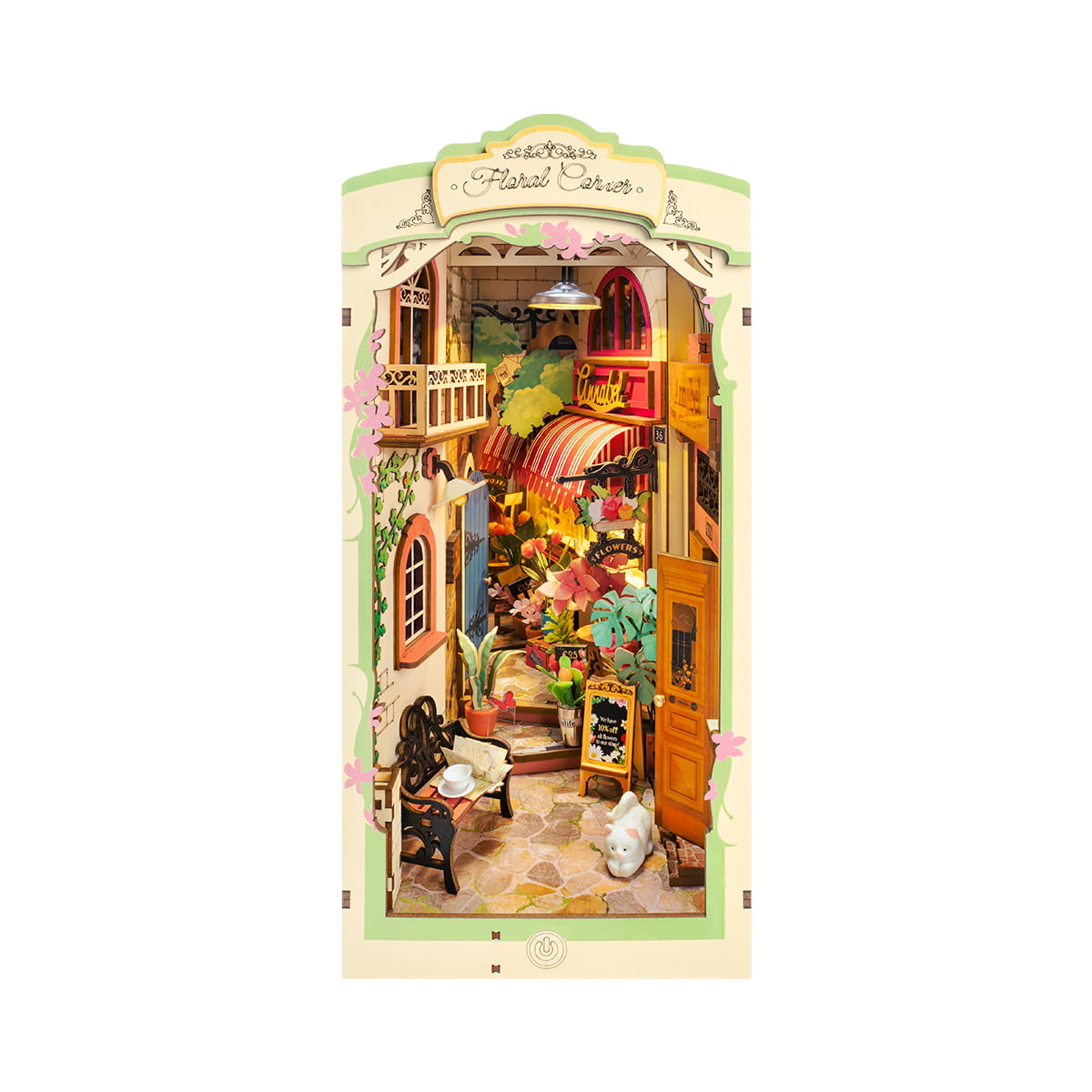 Rolife Floral Corner DIY Book Nook Kit TGB09 Book Nook