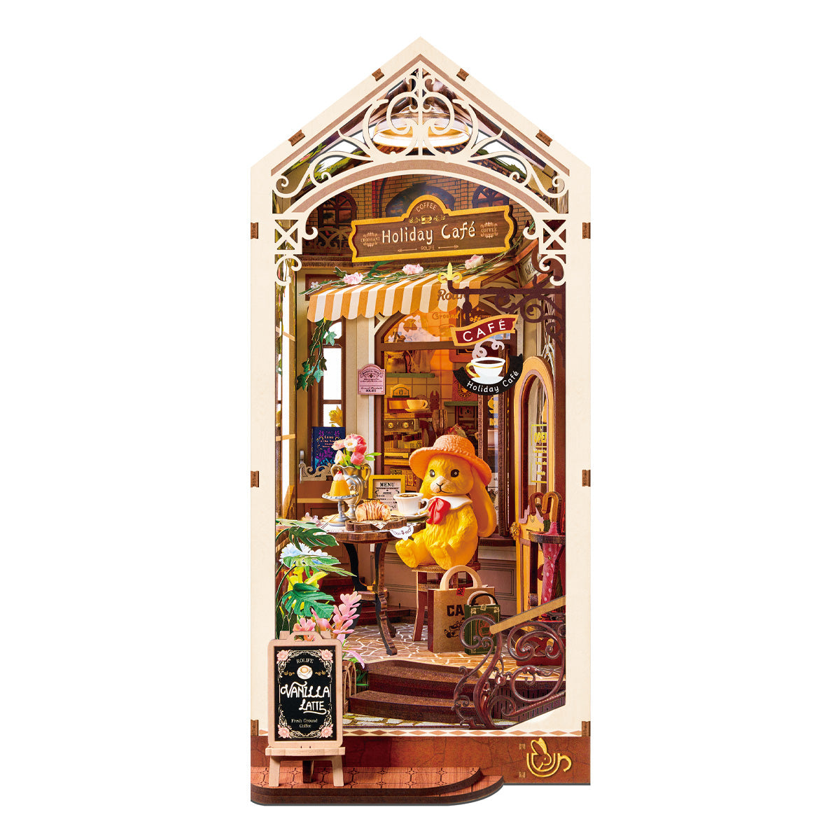 Rolife Holiday Café DIY Book Nook Kit TGB15 Book Nook