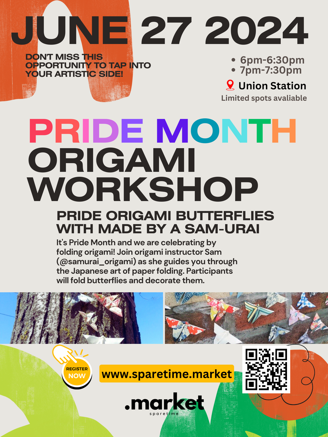 Pride Origami Butterflies with Made by a SAM-urai